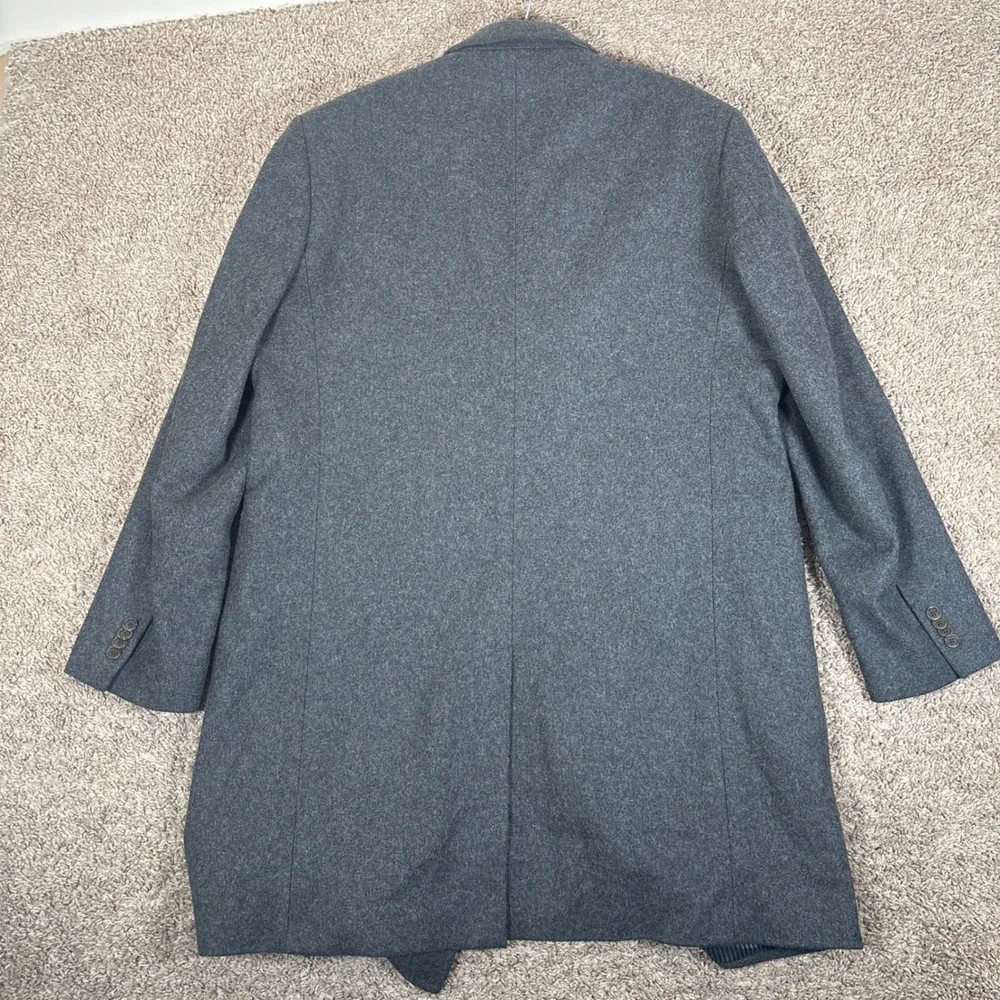 Banana Republic Mens Nova Fides Italian Wool Overcoat Charcoal Grey‎ Large L